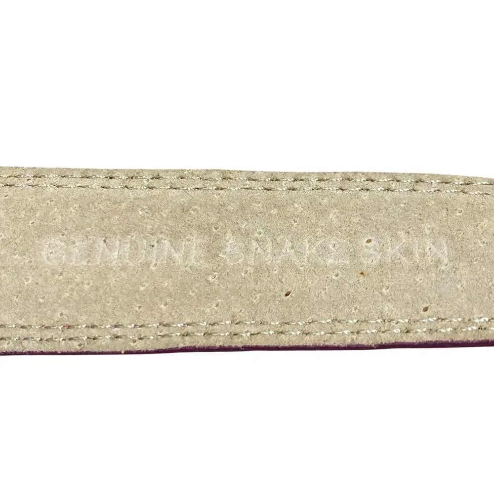 Vintage Raspberry Red Snakeskin Belt 34 Inch Waist